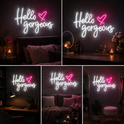 Hello Gorgeous Led Neon Sign Wall Decor