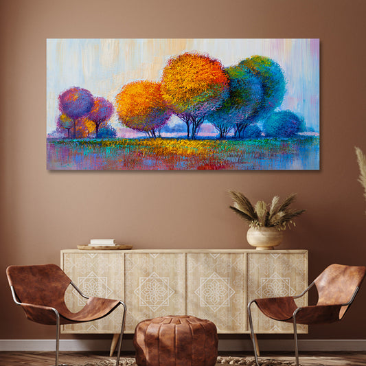 colorful abstract trees canvas painting frame modern landscape painting on canvas wall decor