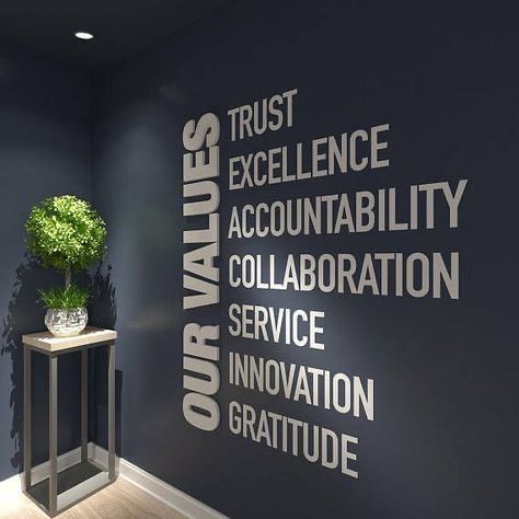 Corporate values acrylic wall sign our values trust excellence accountability collaboration office wall decor
