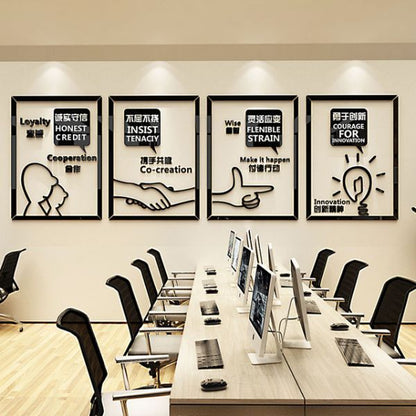 corporate values wall frames office culture teamwork decor
