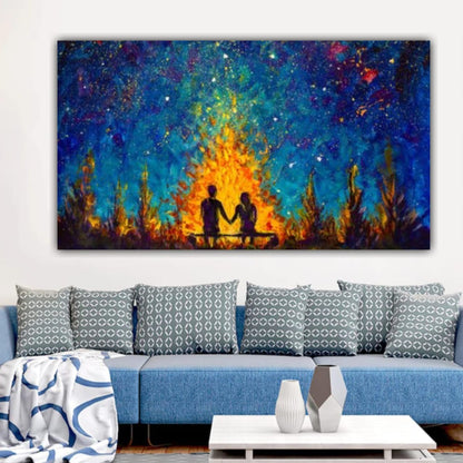 Beautiful Canvas Painting with Frame for Wall Decoration Couples Together