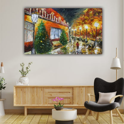 Beautiful Canvas Painting Couples Walking Landscape Wall Painting