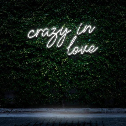 Crazy in love neon sign board customised white neon light for wedding backdrop decor