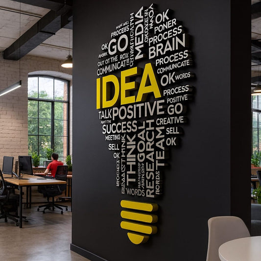 creative thinking typography wall design idea concept office