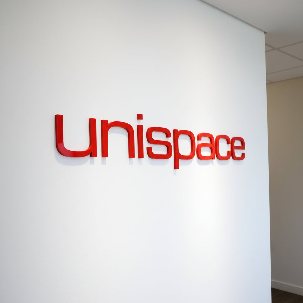 custom acrylic logo sign board 3d raised brand letters for office reception wall