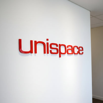 custom acrylic logo sign board 3d raised brand letters for office reception wall