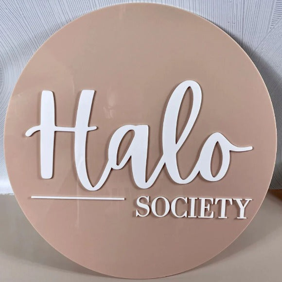 custom lash studio acrylic sign round wall logo eyelash extensions branding decor