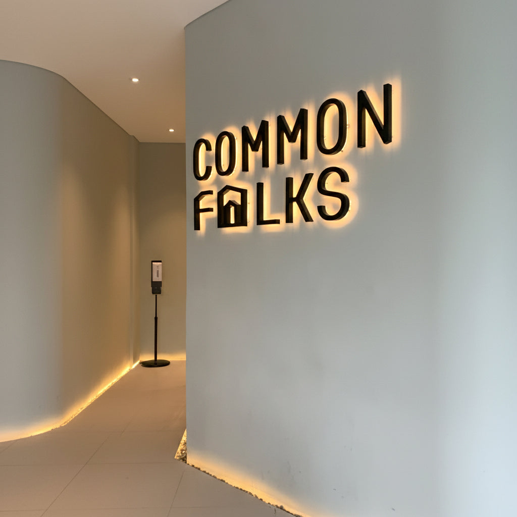custom script wall logo sign LED backlit letters for cafe salon and home decor aesthetic lighting