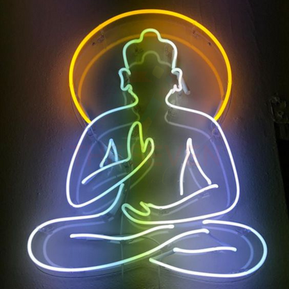 Chanting Buddha Multicolor Neon Sign | Custom Neon Sign