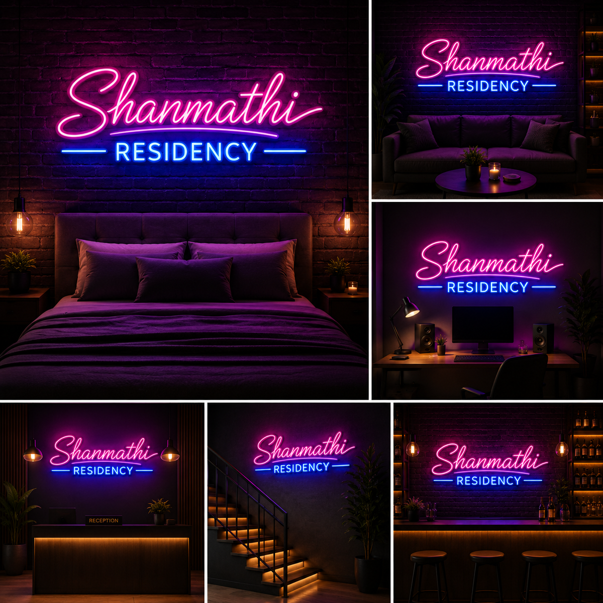 Custom Residency LED Neon Sign | Personalized Apartment, Villa & Society Name Board with LED Lighting
