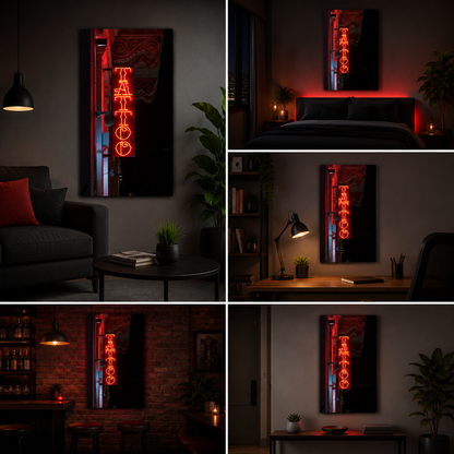 UV Tattoo Neon Sign Board | Vertical LED Neon Light for Studio & Shop