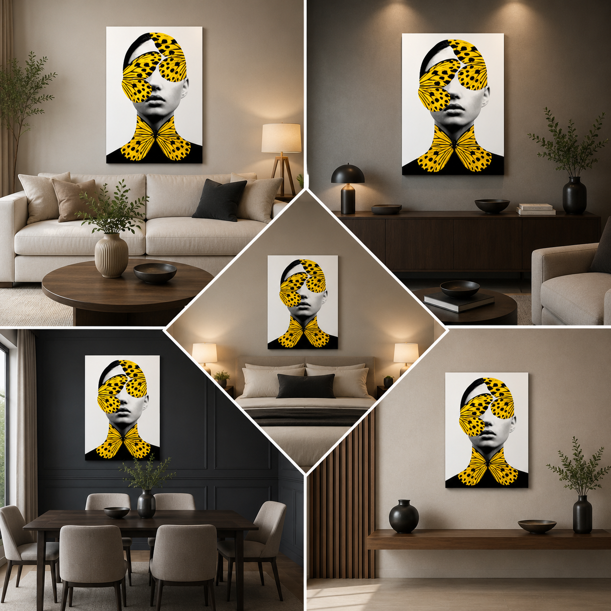 Abstract Canvas Painting Wall Frame for Living Room Wall Decor