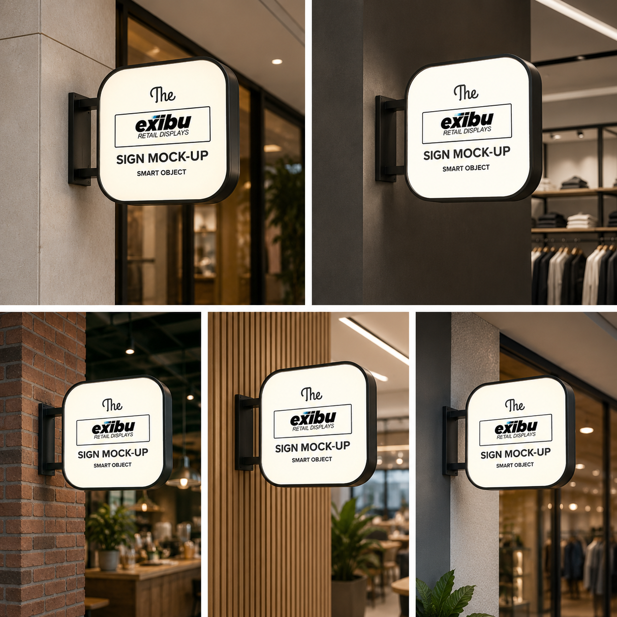 Square LED Light Box Sign Board Double Side for Shop Branding, Retail Display & Outdoor Wall Mounted Signage