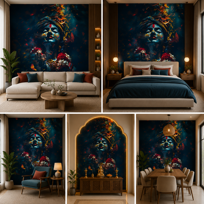 Lord Krishna Wallpaper | Peel & Stick Premium Wallpaper