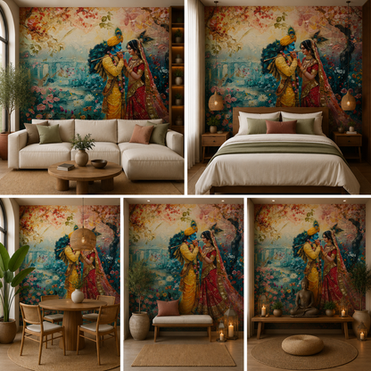 Radha Krishna Wallpaper | Peel & Stick Premium Wallpaper