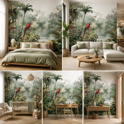 Premium Forest Landscape Wallpaper for Living Room