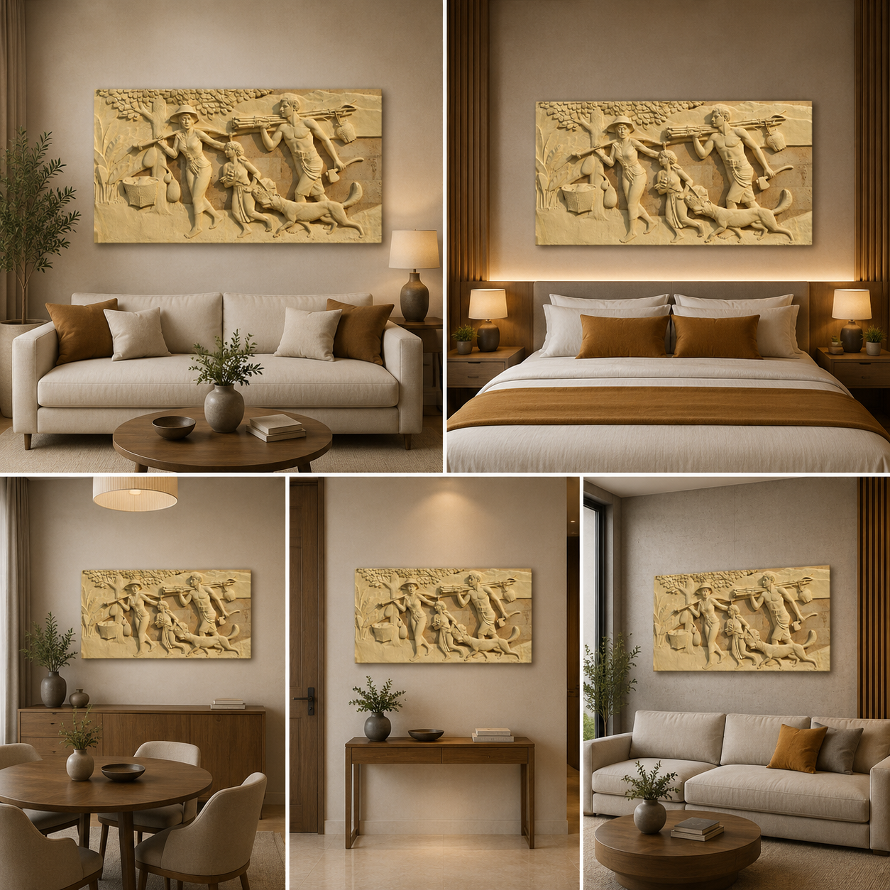 3D A Farmer's Family Wall Frame for Living Room Decoration