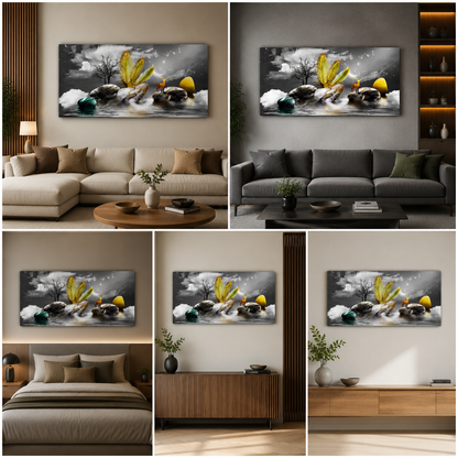 Abstract Nature Canvas Wall Painting | Modern Landscape Art for Living Room Decor