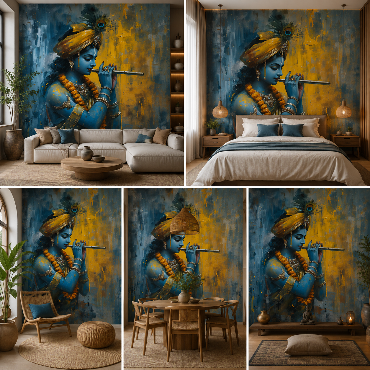 Lord Krishna Wallpaper | Peel & Stick Premium Wallpaper
