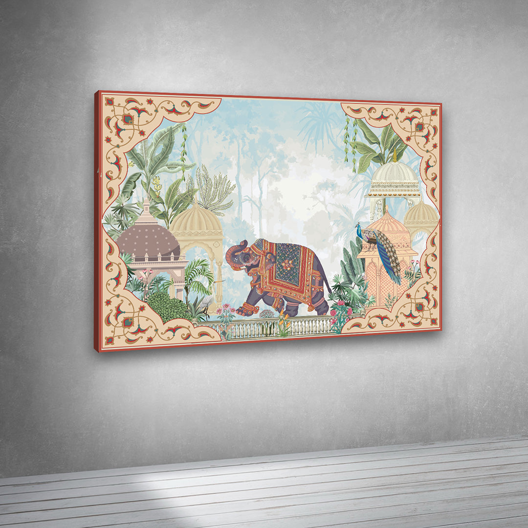 decorative elephant artwork canvas painting indian heritage wall art for living room decor