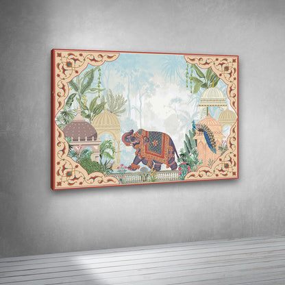 decorative elephant artwork canvas painting indian heritage wall art for living room decor