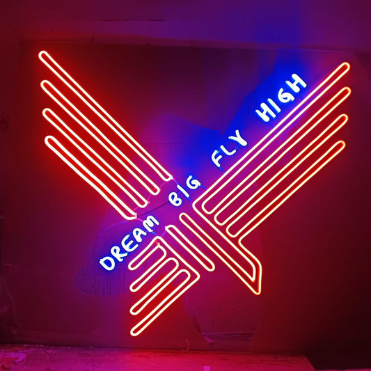 Dream Big Fly High neon sign board LED wall light big size motivational decor