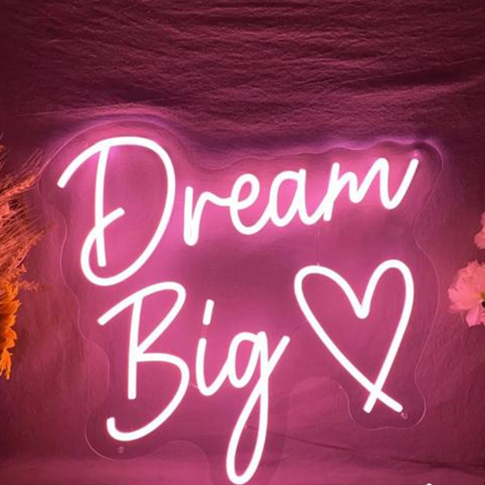 Dream Big neon sign board pink LED custom neon light for bedroom wall decor