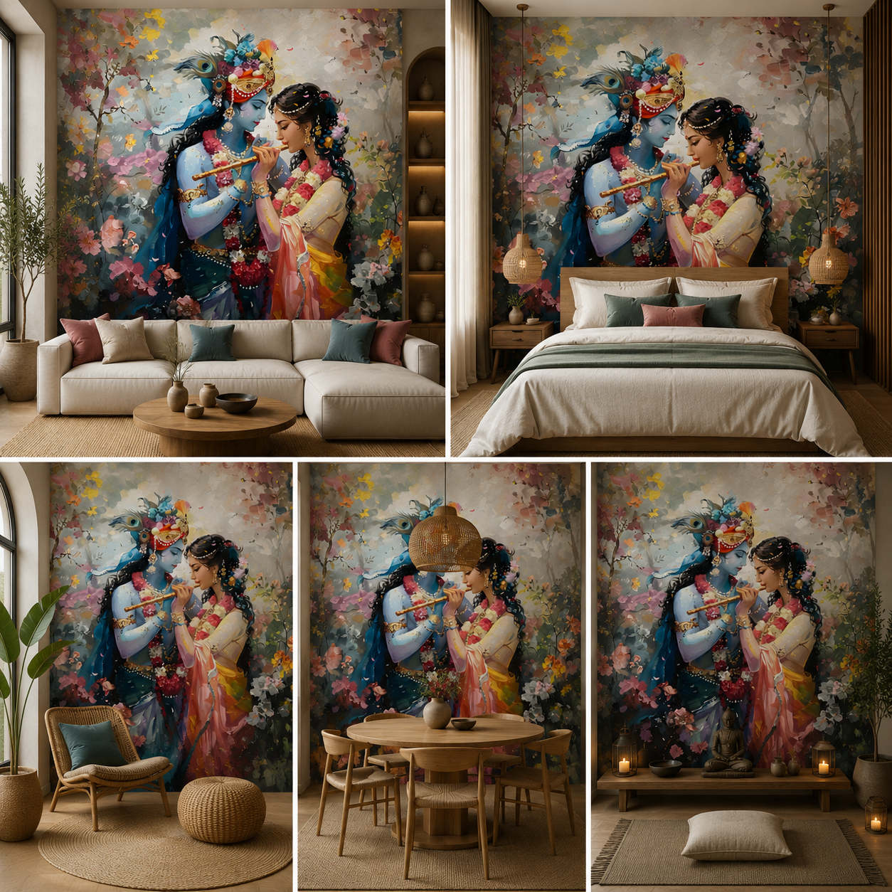 Radha Krishna Wallpaper | Peel & Stick Premium Wallpaper