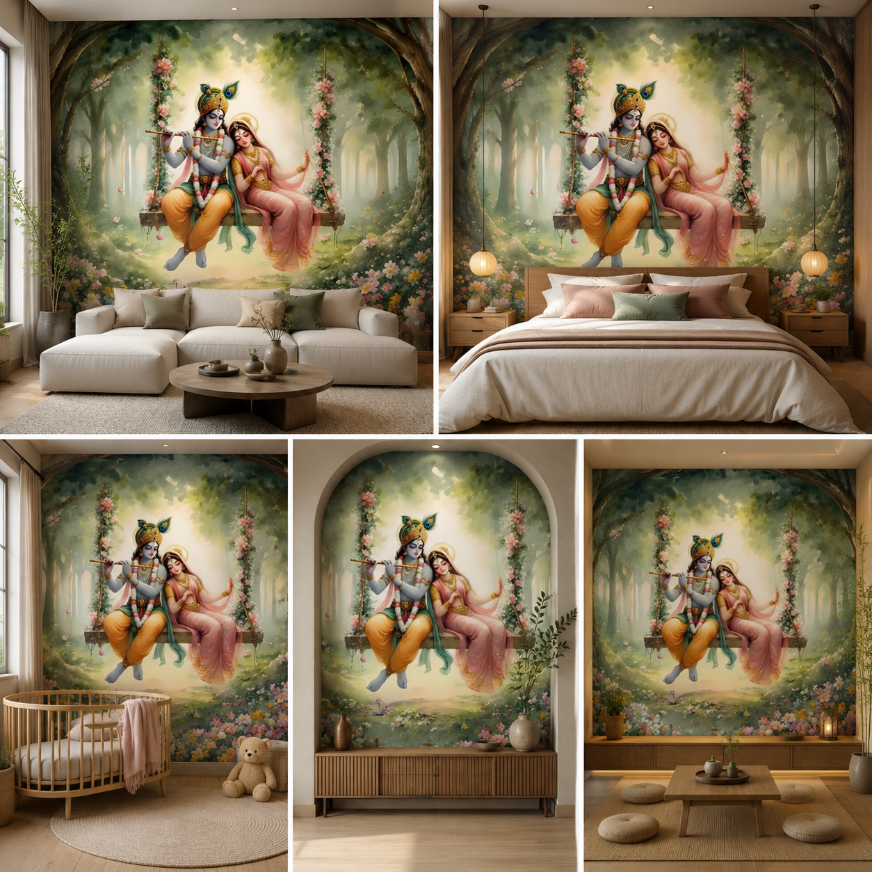 Radha Krishna Wallpaper | Peel & Stick Premium Wallpaper