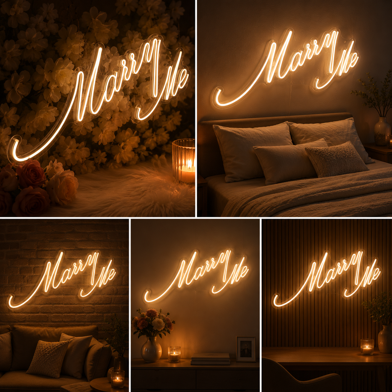 Marry Me Neon Sign Board | Custom Neon Light Signs | Customised Neon Light Name Plate Proposal Decor