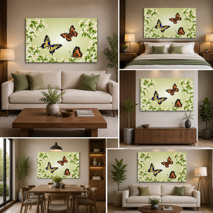 Three Butterfly Painting for Living Room Decor
