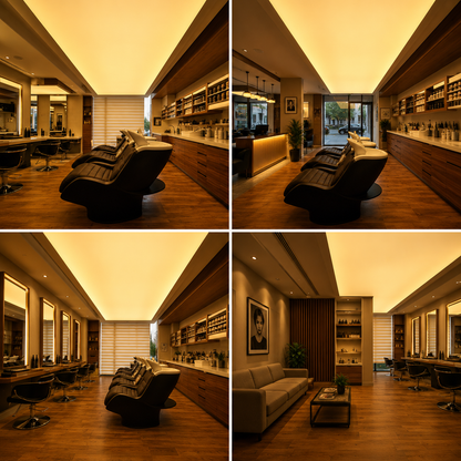 Warm White LED Fabric Light Panel | Backlit Ceiling Light for Salons & Interiors