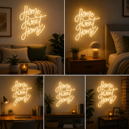 Home Sweet Home Neon Sign Board | Neon Light Name Plate | Neon Name Light Customized (15 By 24 Inches)
