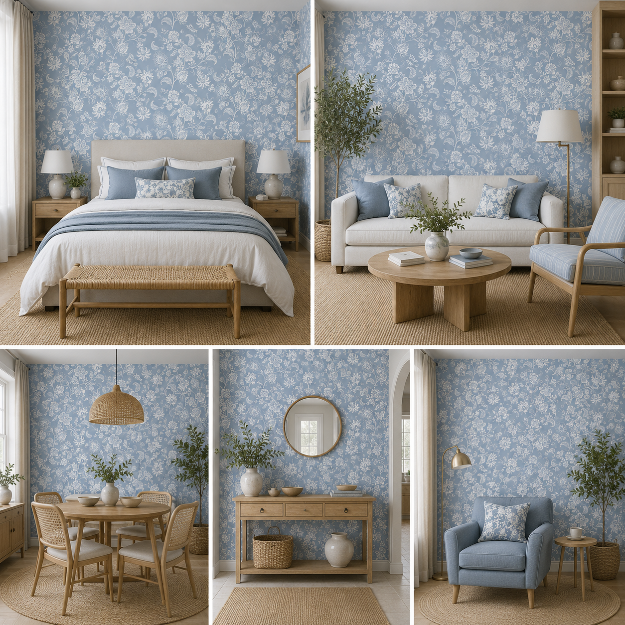 Floral Art Wallpaper Self Adhesive for Home