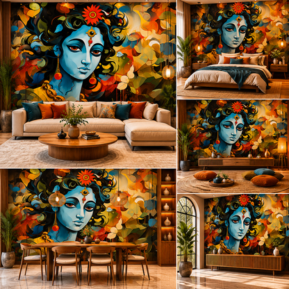 Lord Krishna Wallpaper | Peel & Stick Premium Wallpaper