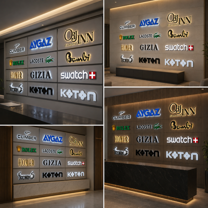 Custom LED Brand Logo Signage Wall Display Illuminated 3D Letter Signs for Retail Store and Showroom Branding