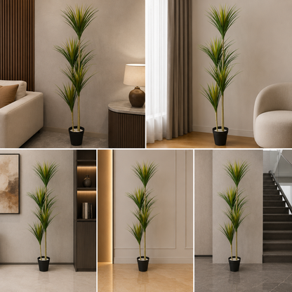 Artificial plants Green Faux Ponytail Palm Potted Indoor Artificial Plants 175 cm