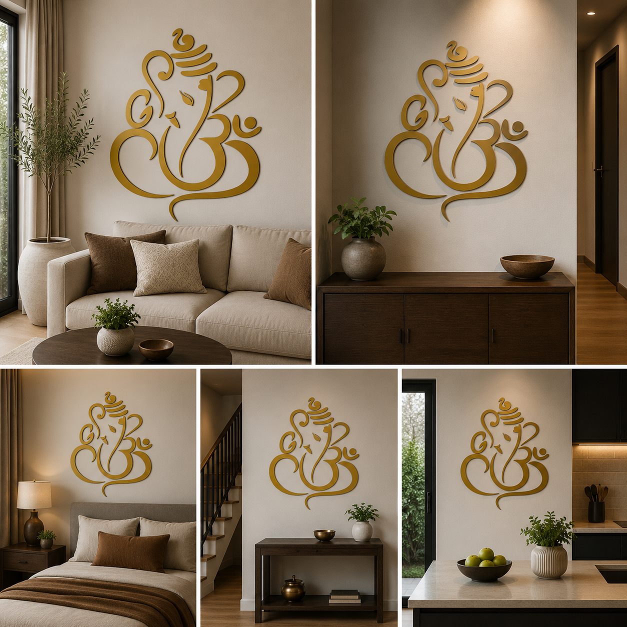 Lord Ganpati Ji wall Decor Peel and Stick Acrylic Wall Decor (24x18 In)
