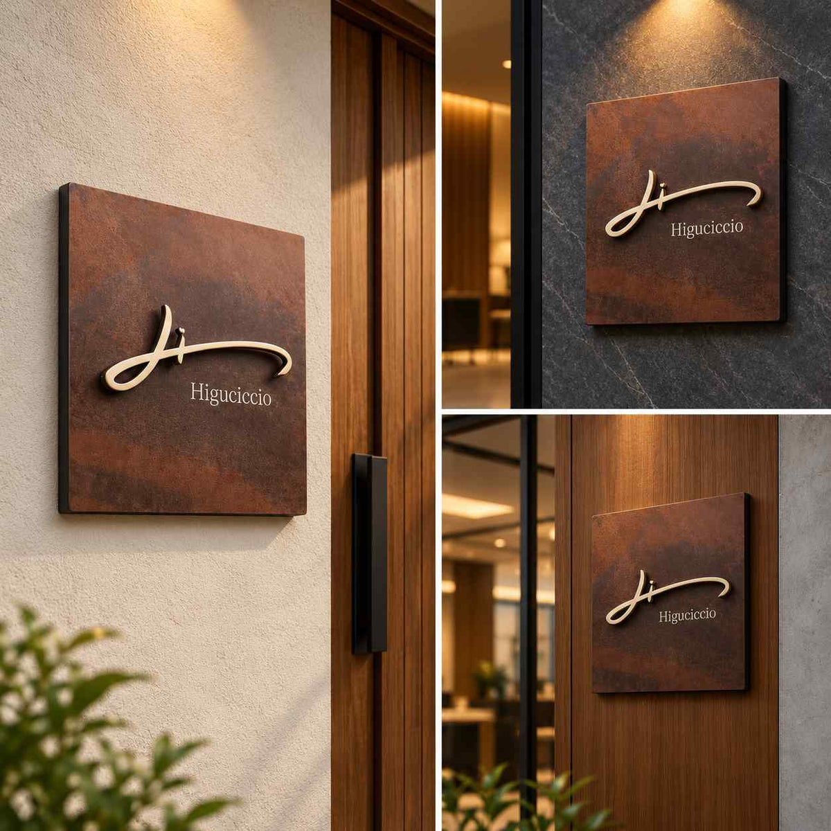 Custom 3D Metal Logo Nameplate with Antique Bronze Finish for Premium Home Entrances
