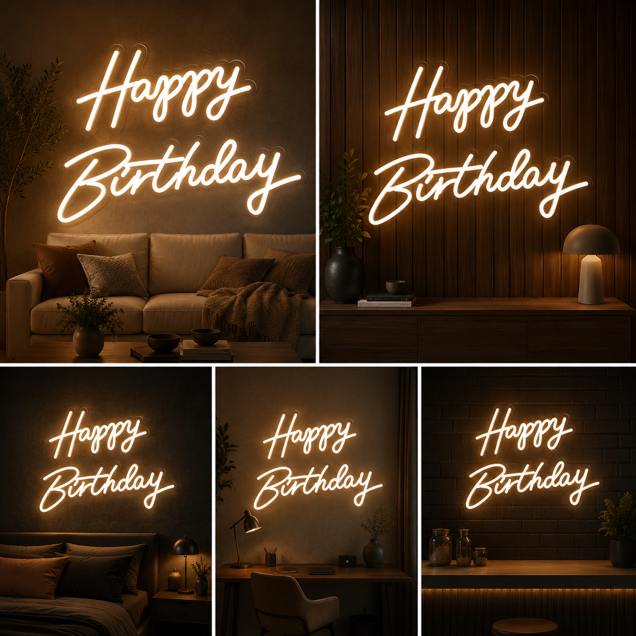 Happy Birthday Neon Sign Board LED Wall Light Big Size Party Decor