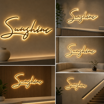 LED Neon Script Sign | Warm White Cursive Neon Light for Home, Cafe & Aesthetic Wall Decor