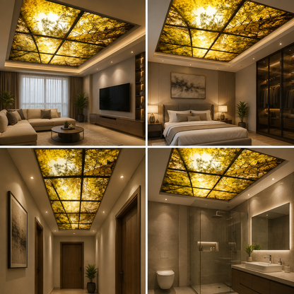 LED Fabric Light Box Panel | Backlit Nature Ceiling Display for Interiors