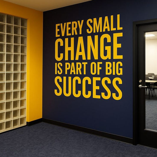 Every small change is part of big success motivational wall quote for office decor