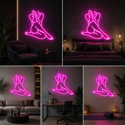 Abstract Woman Art Neon Sign Board | Custom Neon Light Wall Decor