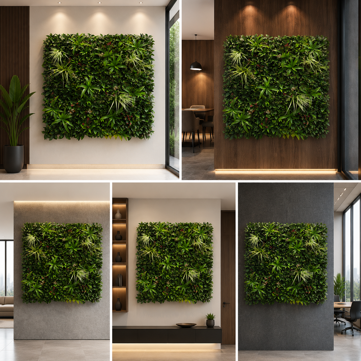 Premium Tropical Artificial Green Wall Panel 1 x 1 Meter | Luxury Vertical Garden for Homes, Offices, Hotels & Commercial Spaces