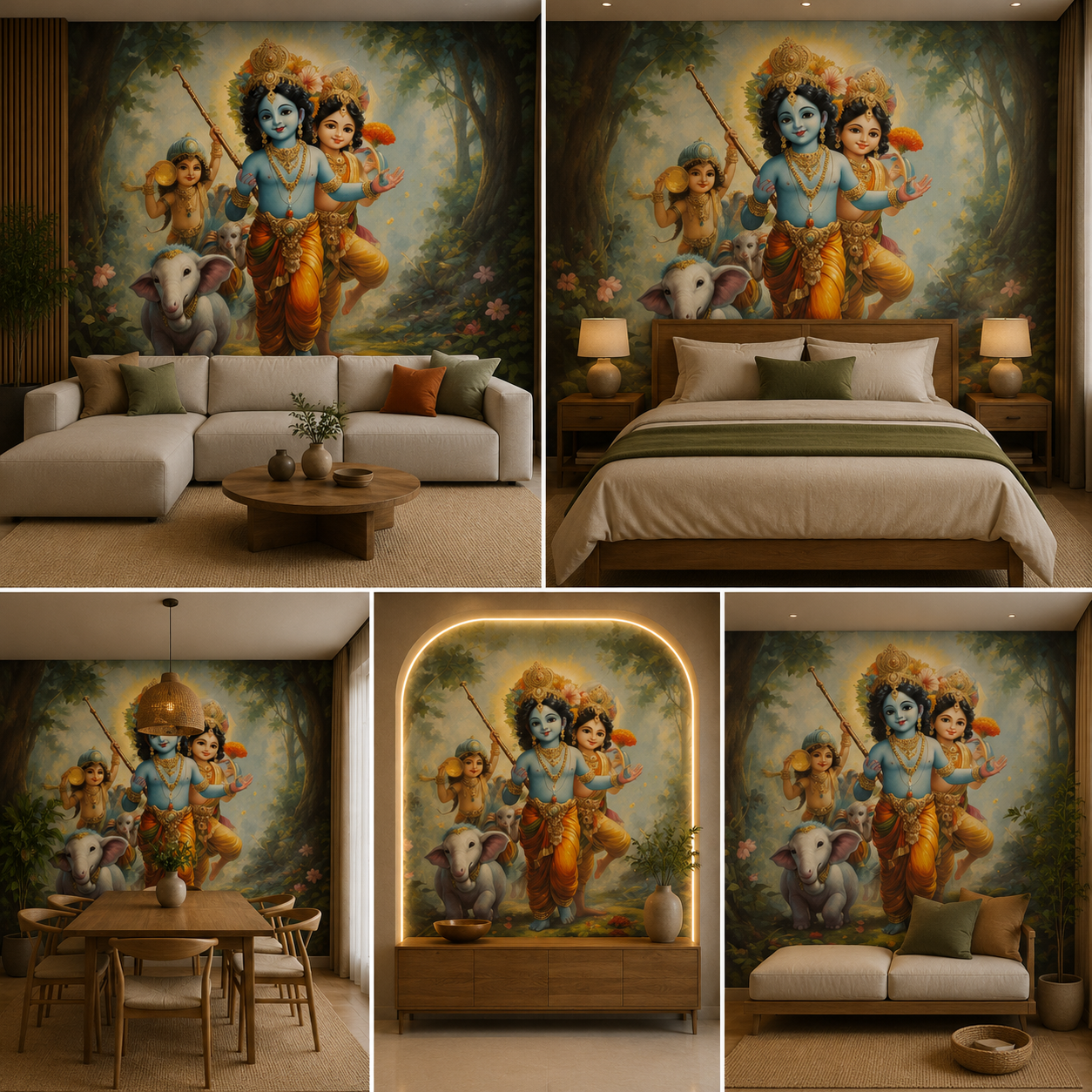 Lord Krishna Wallpaper | Peel & Stick Premium Wallpaper