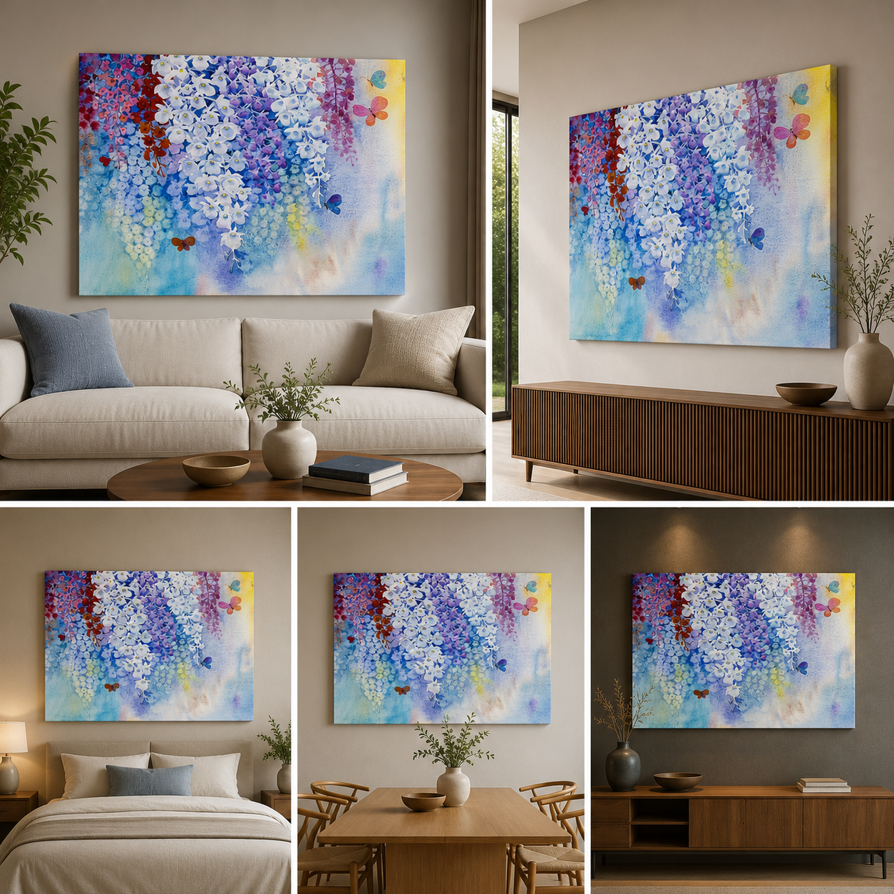 Orchid Flowers Frame for Living Room Wall Decor