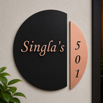 Premium Custom Metal House Number & Family Name Address Plaque for Modern Home Exteriors
