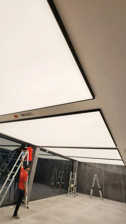 LED Fabric Light Boxes | Warm White Backlit Ceiling Panels for Offices