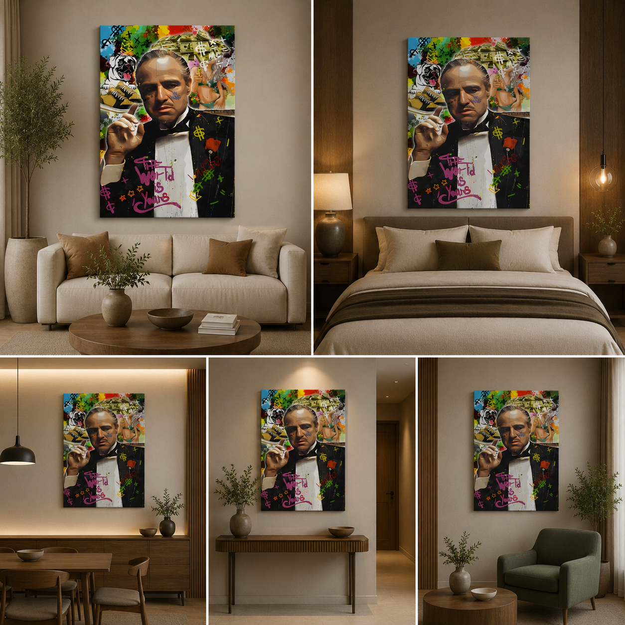 The Godfather Pop Art Canvas Painting Frame – Mafia Movie Inspired Canvas Wall Art Painting Frame for Living Room Decor